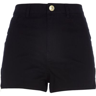 Black high waisted Nori denim shorts